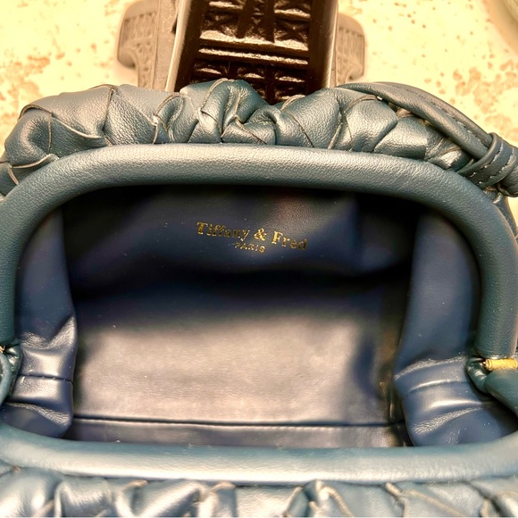 Tiffany and Fred Paris Full Grain Woven Leather Pouch/Shoulder Bag/Clutch - Picture 7 of 10